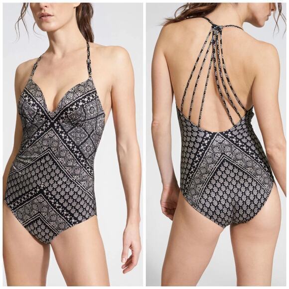 Athleta Other - Athleta Aqualuxe Molded One Piece Swimsuit Antique Bandana Print Size XS